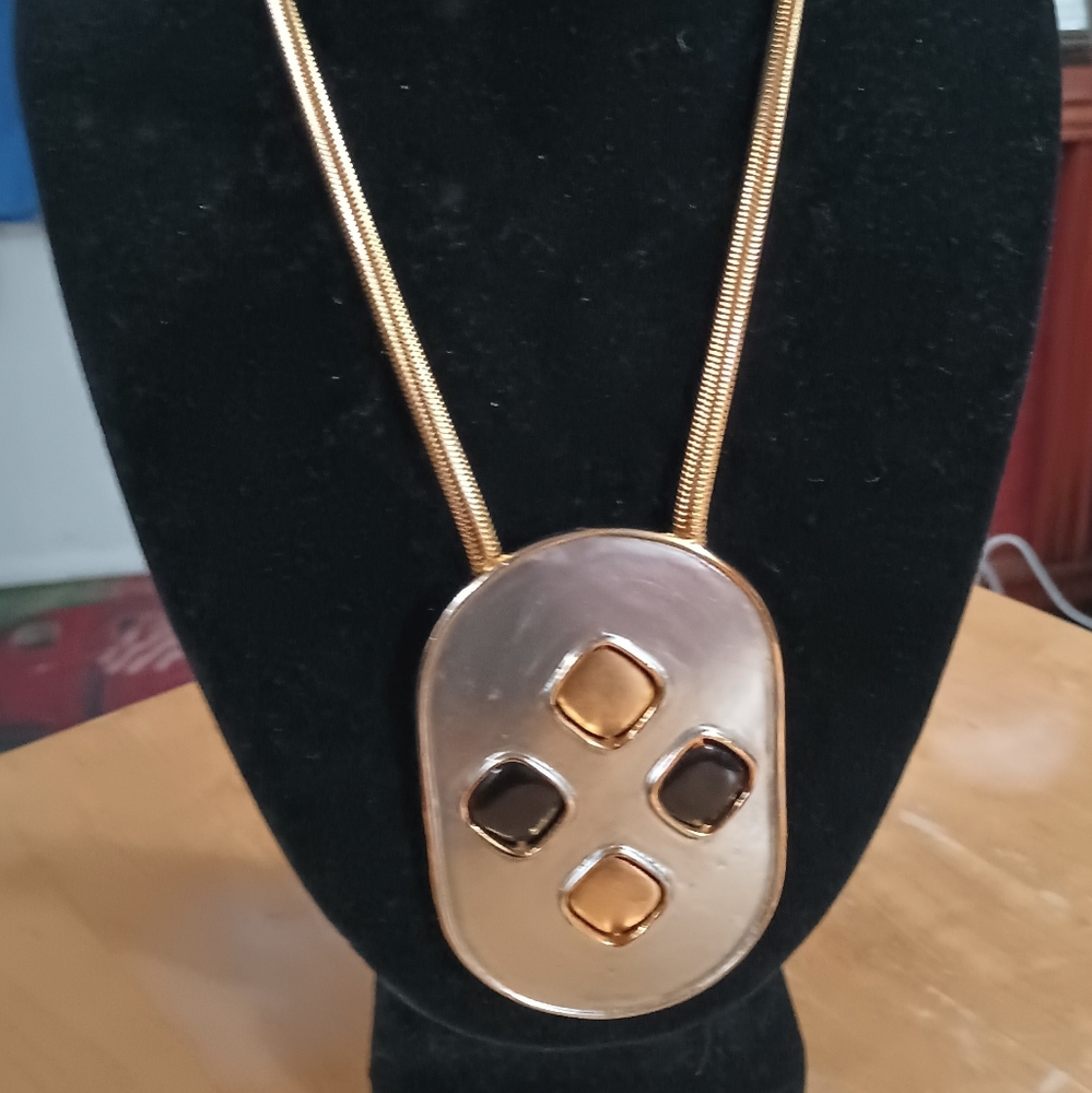 *VINTAGE* 1960s Pierre Cardin 'Space Age' Style Pendant Multi Design Necklace